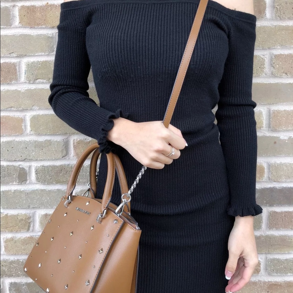 Michael Kors Ellis Small Satchel Stud Brown - Picture 3 of 8